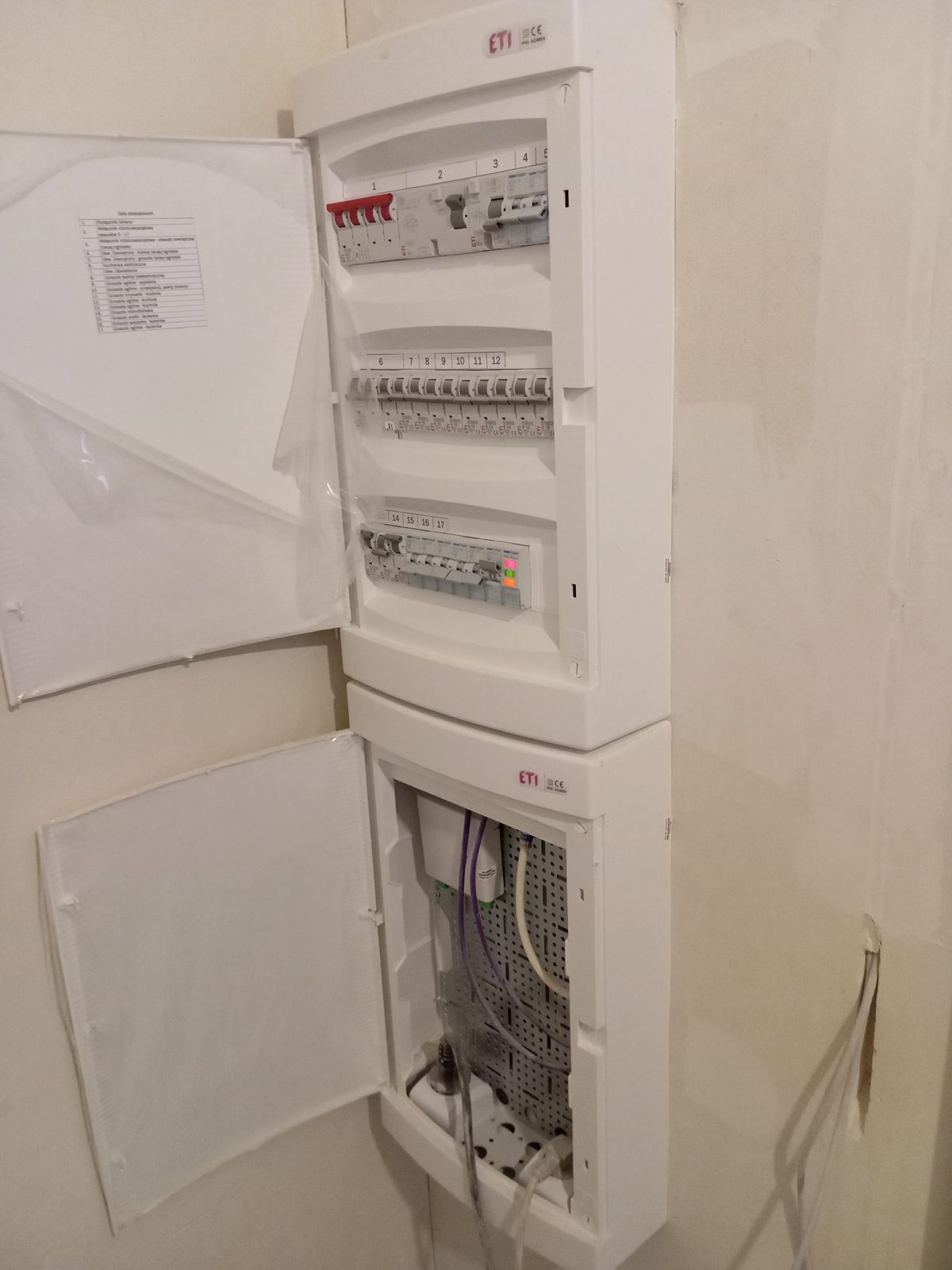 Schludnie ułożona instalacja w rozdzielnicy elektrycznej